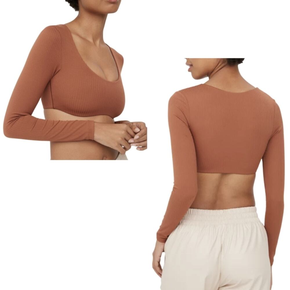 NWT Rust Real Me Super Cropped Long Sleeve Top Women's XL